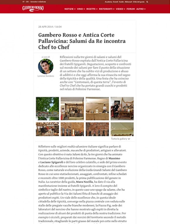Gambero Rosso e Antica Corte Pallavicina.