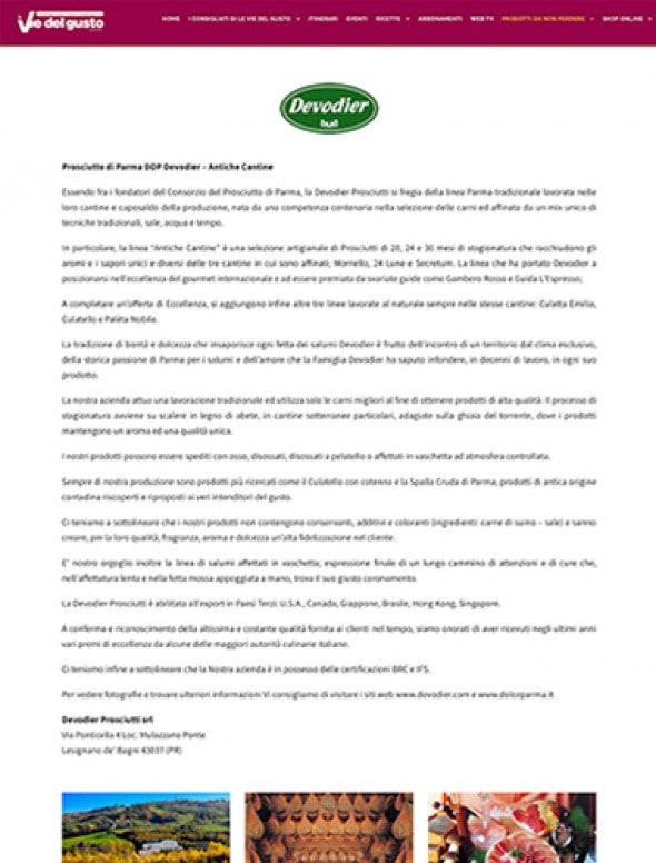 Le vie del gusto